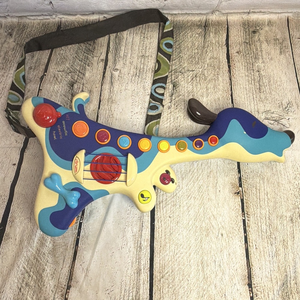 B. Toys B. Woofer Hound Musical Blue Dog Guitar 3 Play Modes With Strap Works
